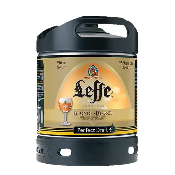 Leffe blonde aus Belgien Perfect Draft 6 Liter Fass  6,6 % vol MEHRWEG 4,84€/L 