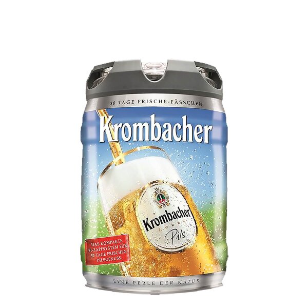 Krombacher Pils 5 litres f&ucirc;t compatible Beertender (avec ou sans machine) syst&eacute;me pression intregr&eacute;