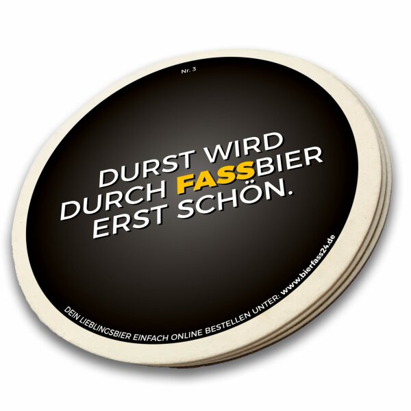 Bierdeckel Nr.3 DURST WIRD DUCH FASSBIER ERST SCHÖN 10er Pack