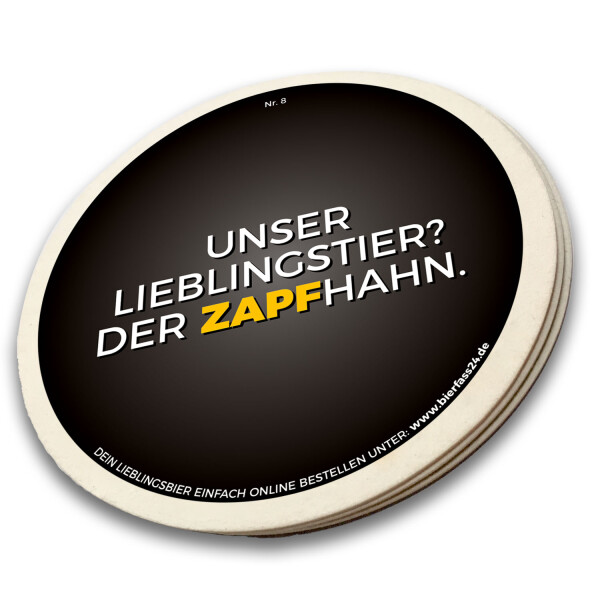 Bierdeckel Nr.8 UNSER LIEBLINGSTIER? DER ZAPFHAHN. 10er Pack